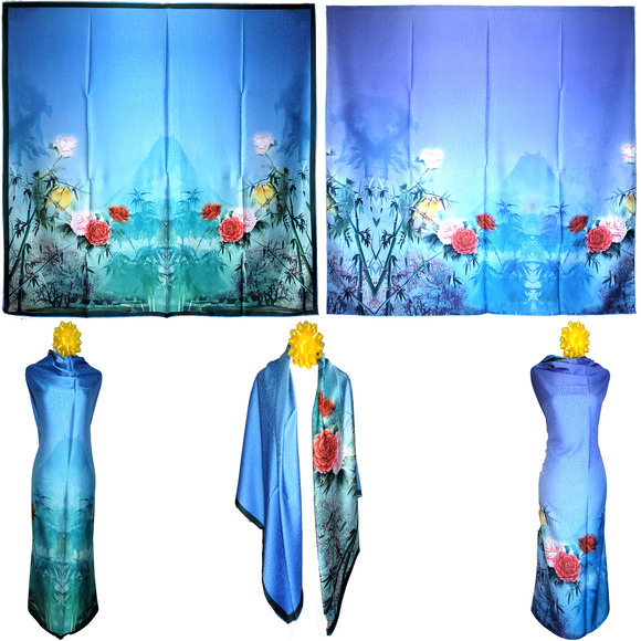 NWT Double Sided Silk Scarf 53